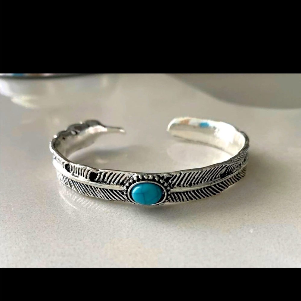 Feather Turquoise Bracelet